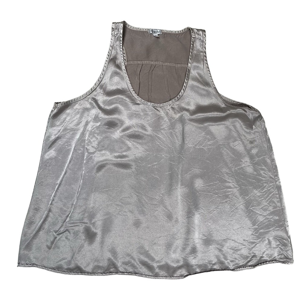 PJ Harlow Champagne Laura Satin Racerback Tank Sz Small Pajama Top Luxury Smooth